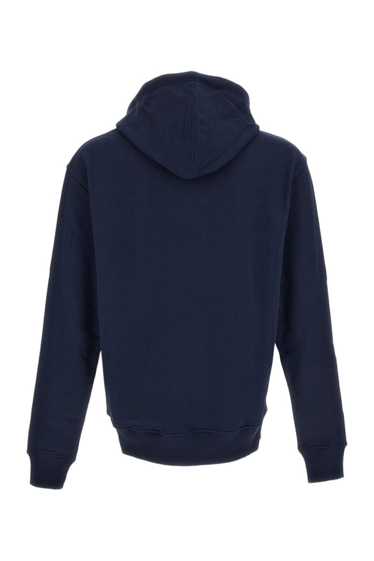 Ami Paris Blue Ami De Coeur Loopback Cotton Hoodie