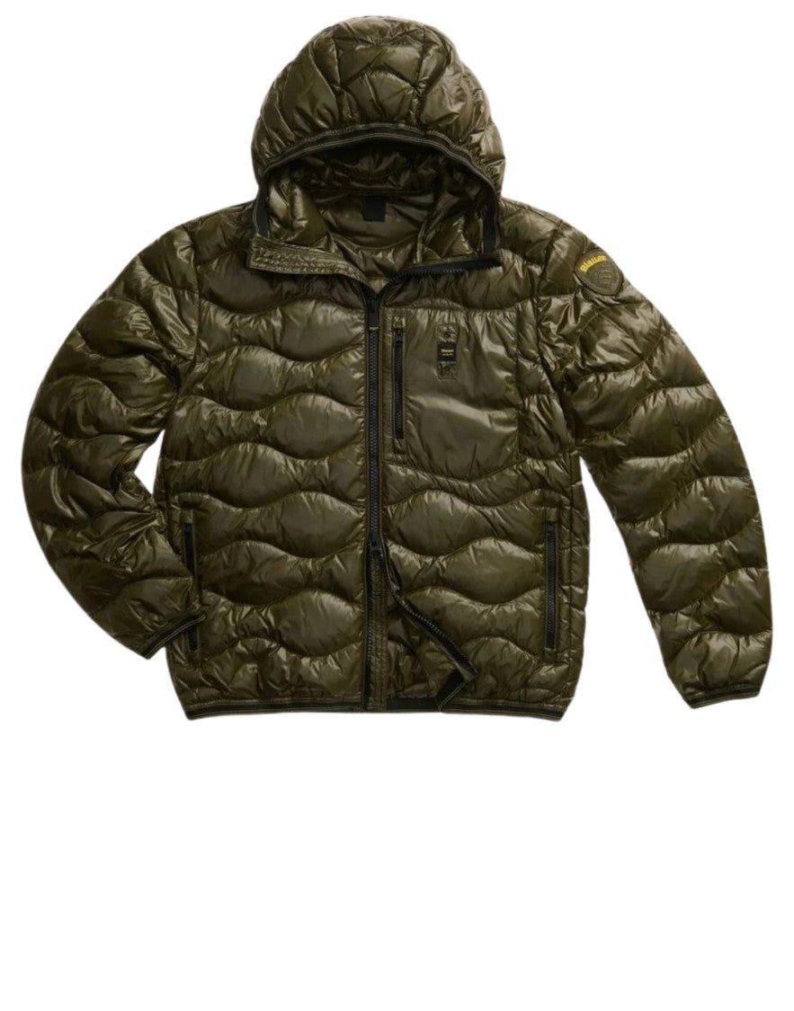 Blauer Men’S Wave-Quilt Hooded Down Jacket