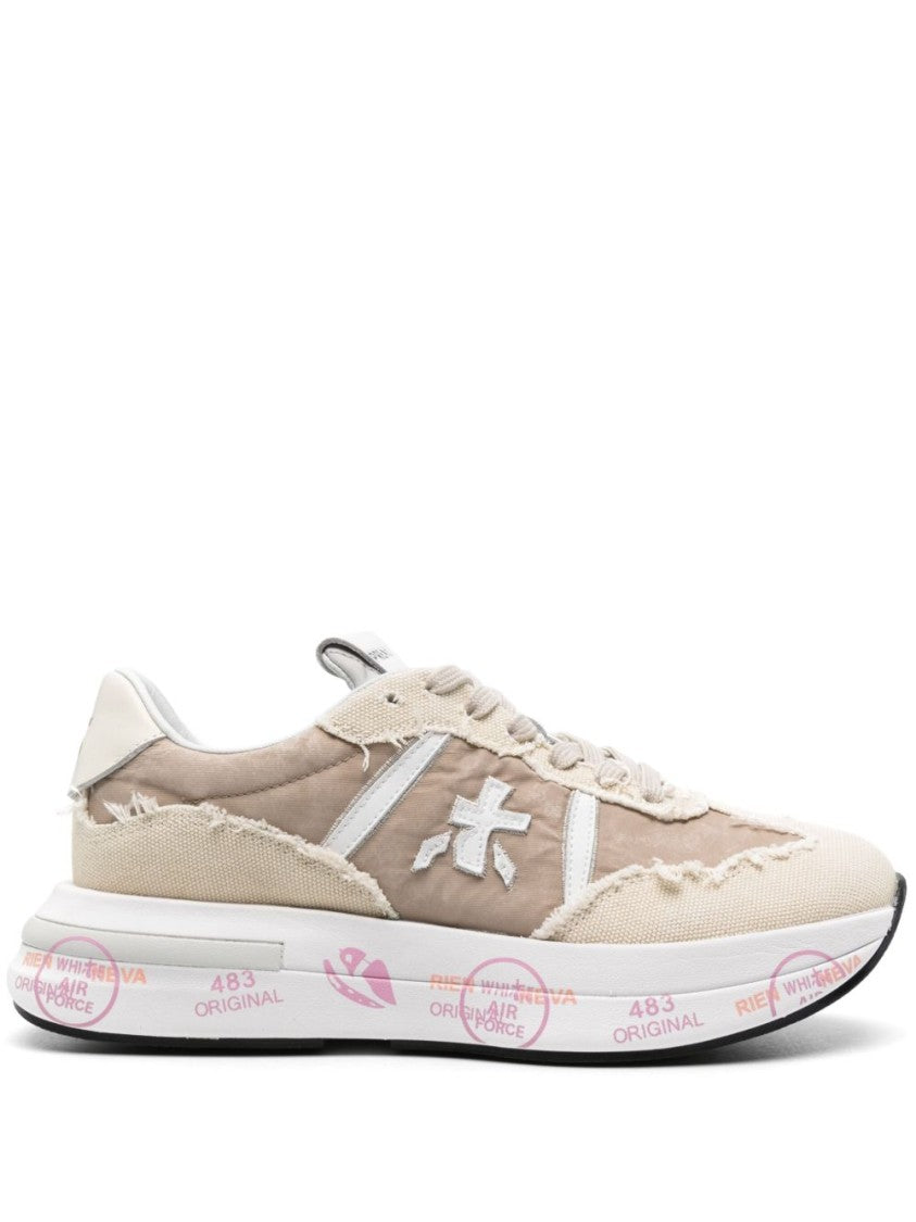 Premiata Layered Beige And Cream Sneakers