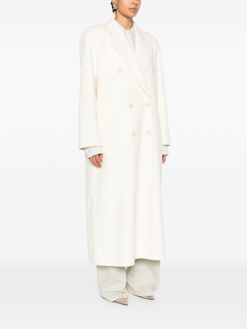 The Frankie Shop Long Double-Breasted Wide Lapel Coat