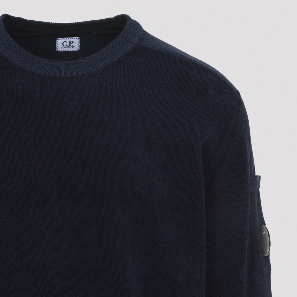 C.P. Company Long Sleeve Crew Neck Sweater With Textured Fabric