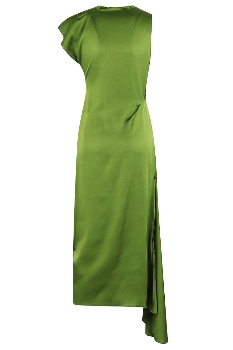 Victoria Beckham Draped Pleat Detail Midi Dress