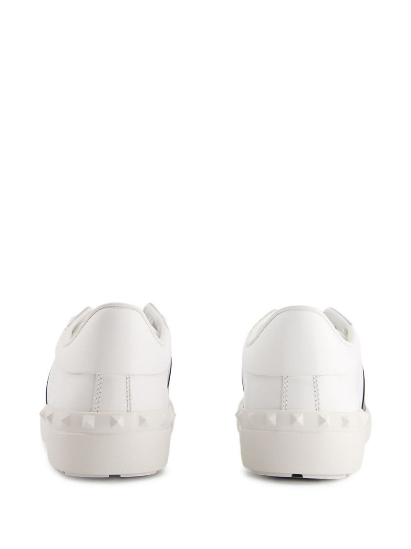 Valentino Garavani White Leather Shoes With Black Leather Strap
