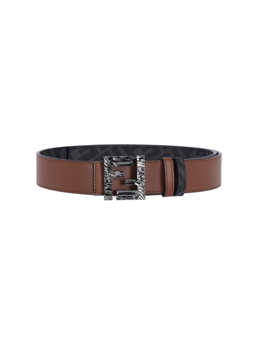 Fendi Reversible "Squared Ff" Belt – Brown/Black