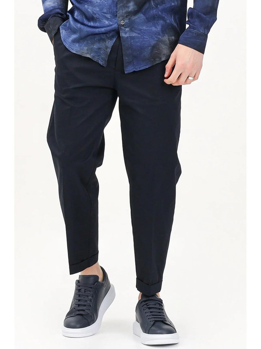 Yes London Straight-Leg Stretch Trousers - Blue