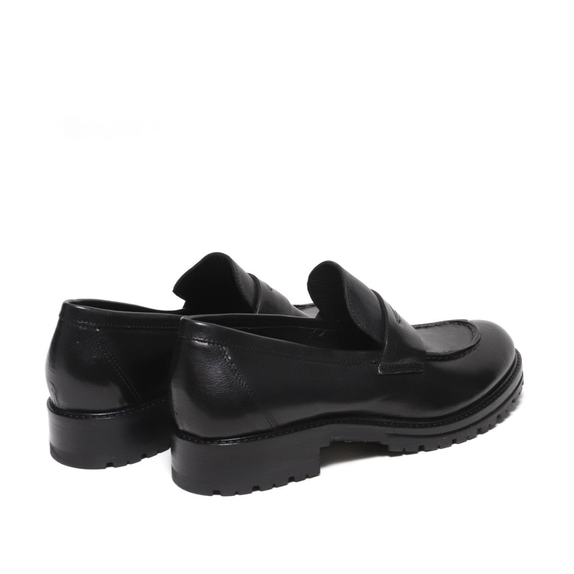 Hundred 100 Black Leather Moccasin