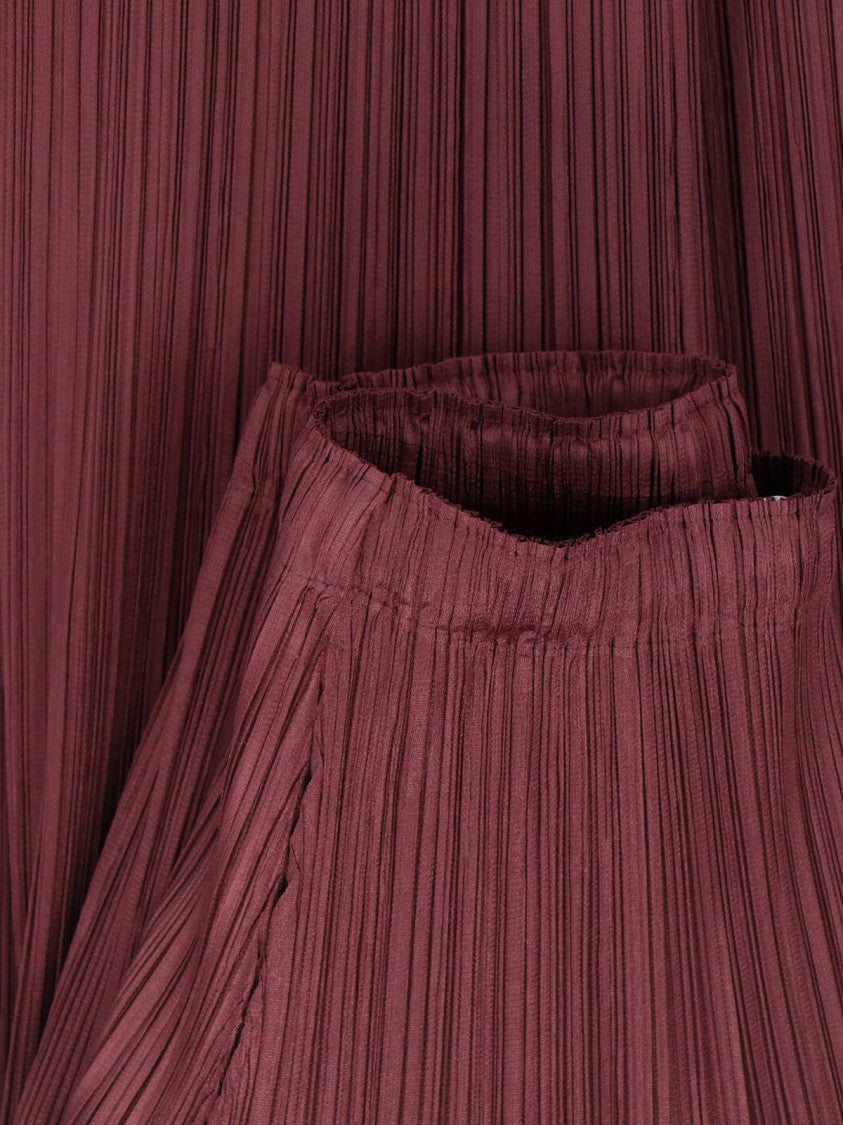 Pleats Please Red Pleated Trousers