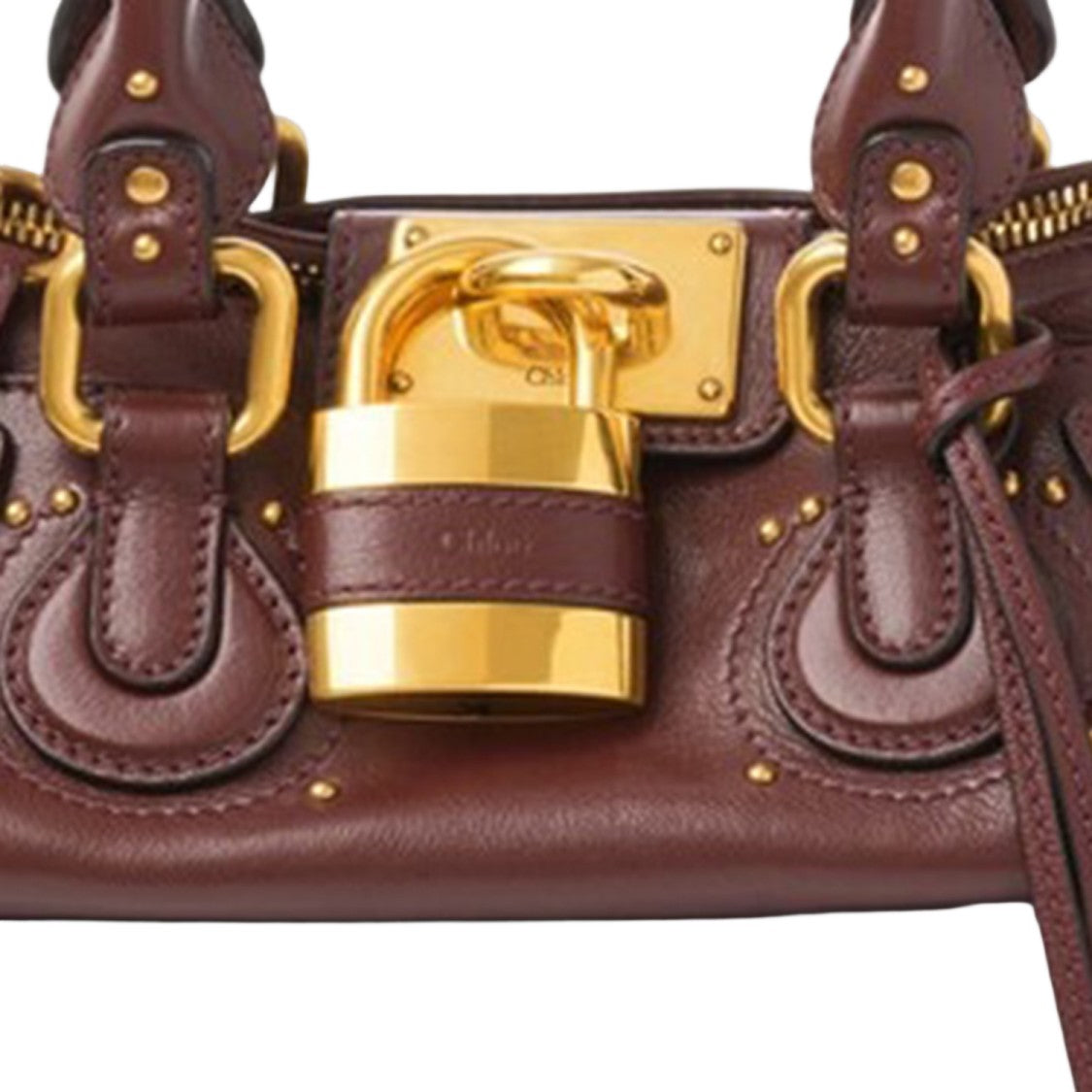 Chloé Burgundy Buffalo Leather Small Paddington Bag With Gold-Tone Hardware