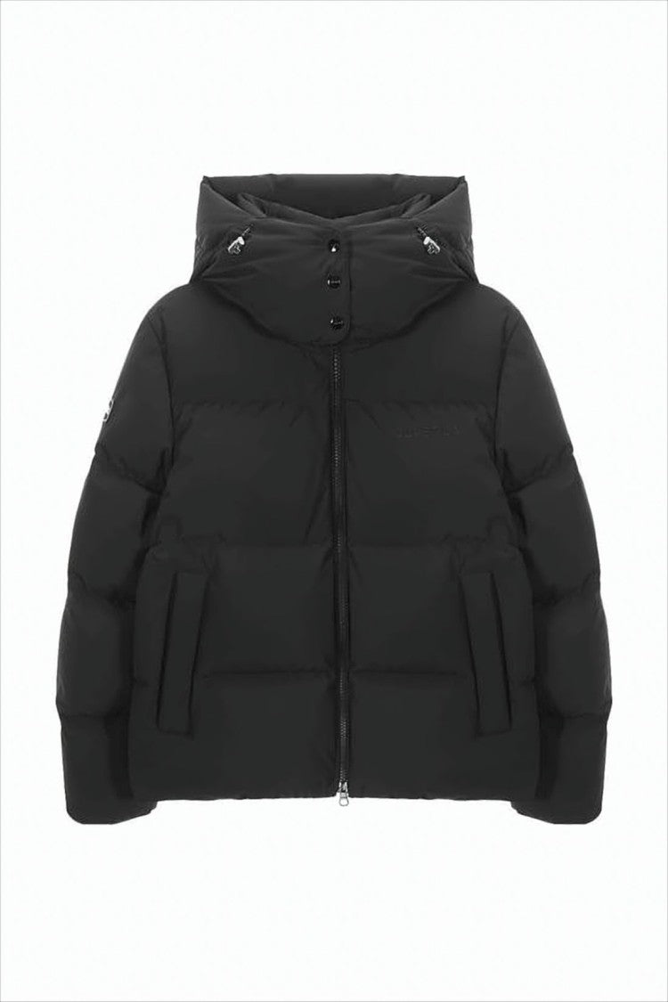 Duvetica Cropped Down Puffer Jacket With High Collar And Adjustable Hood