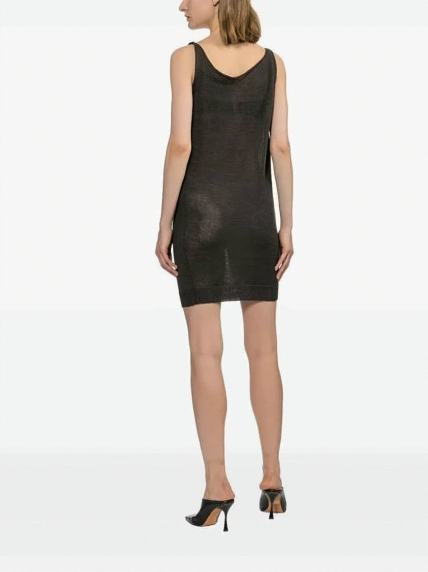 Paloma Wool Asymmetrical Black Sleeveless Top With Draped Neckline