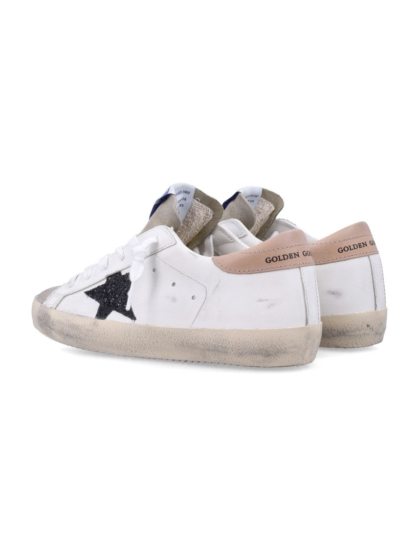 Golden Goose Superstar Distressed White Leather Low-Top Sneakers