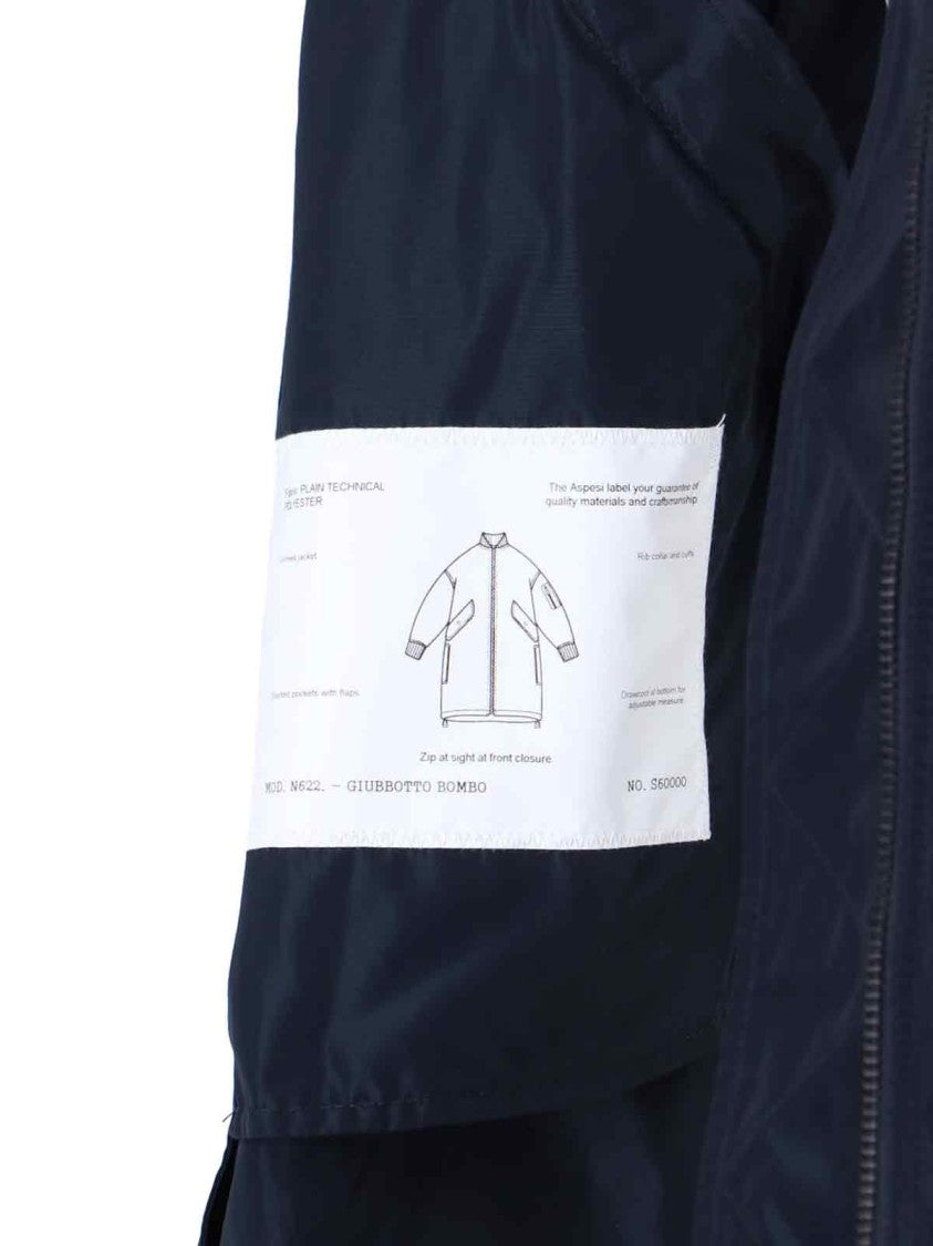 Aspesi Technical Zip-Up Coat – Navy Blue