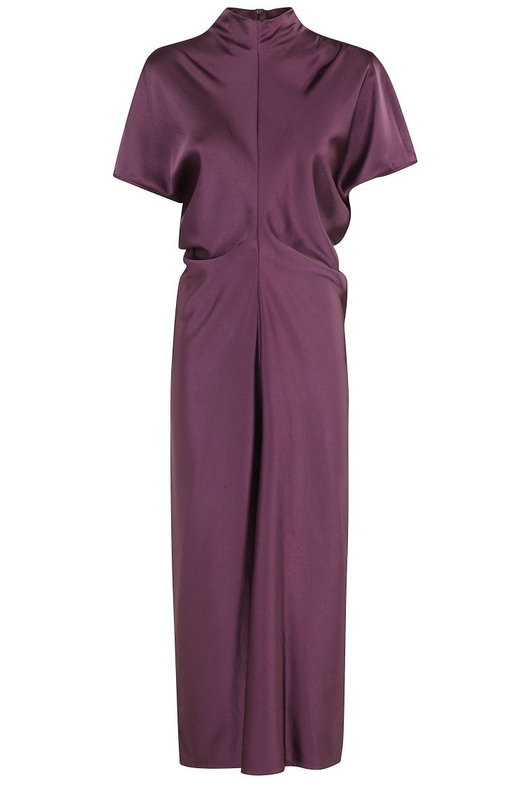 Federica Tosi Eggplant Long Dress With High Neck