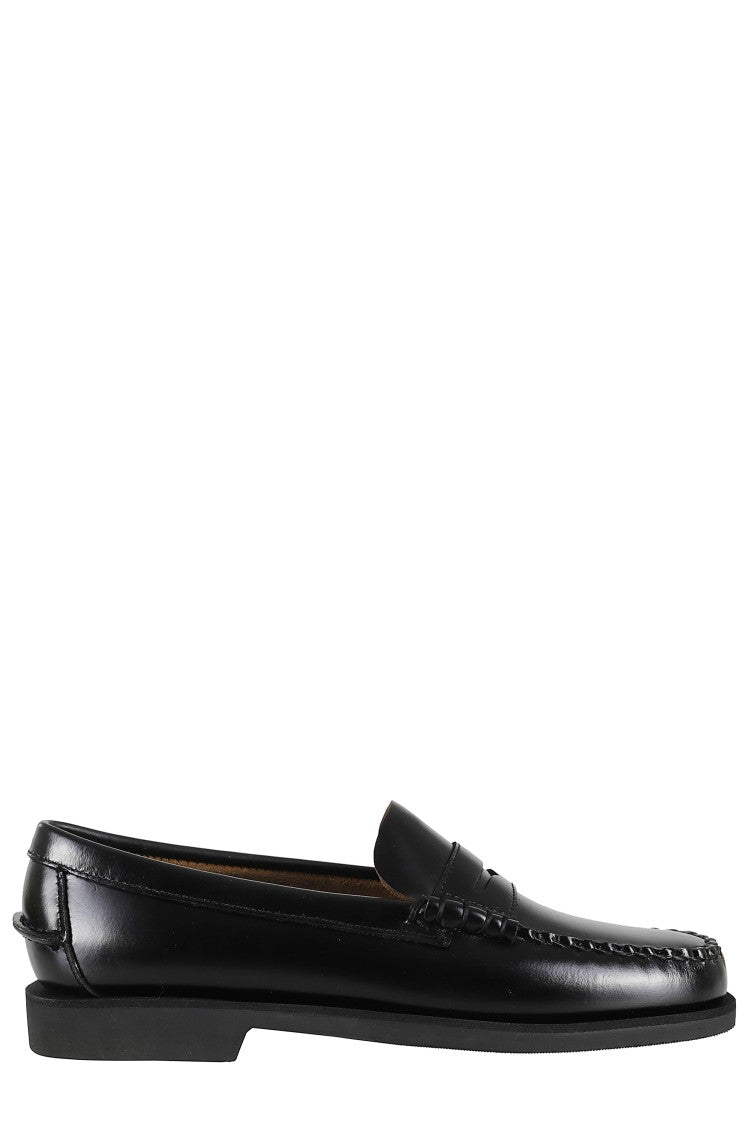 Sebago Dan Po Almond-Toe Black Moccasin