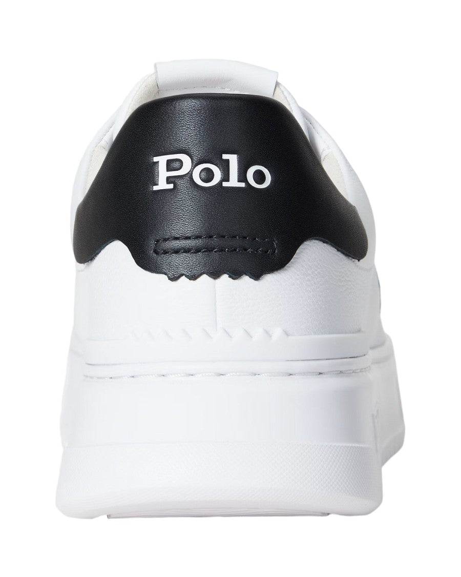 Polo Ralph Lauren Low-Top Leather Sneakers With Lace-Up Closure