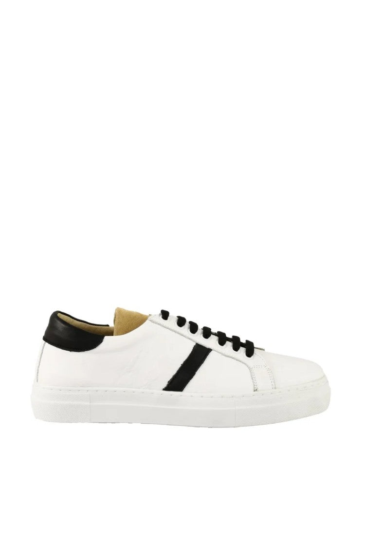 Twelve Style Division Leather Sneakers - White/Beige