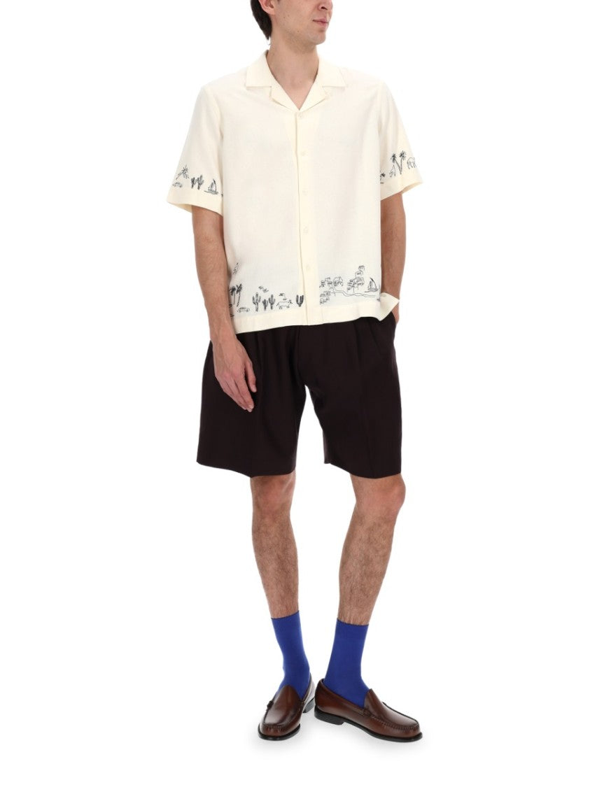 Paul Smith Pleated Structured Waistband Shorts