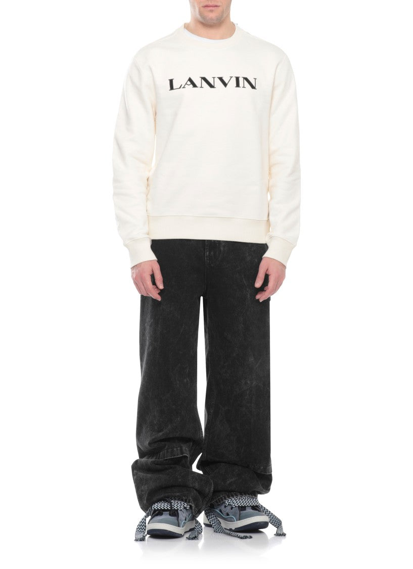 Lanvin Blue Curb Leather Sneakers