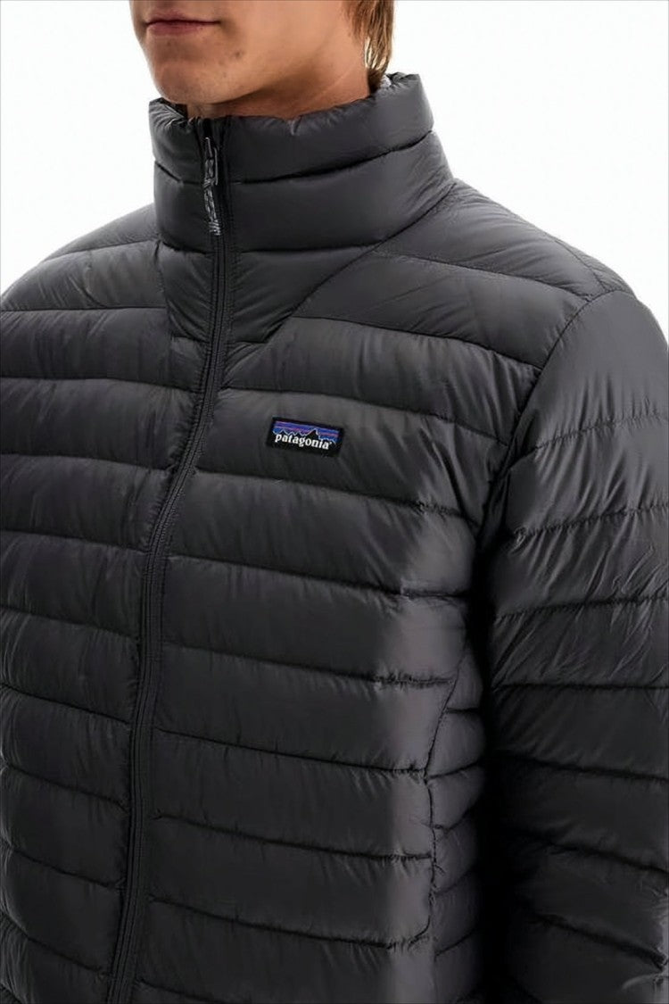 Patagonia Quilted Padded Jacket With High Collar And Logo Patch