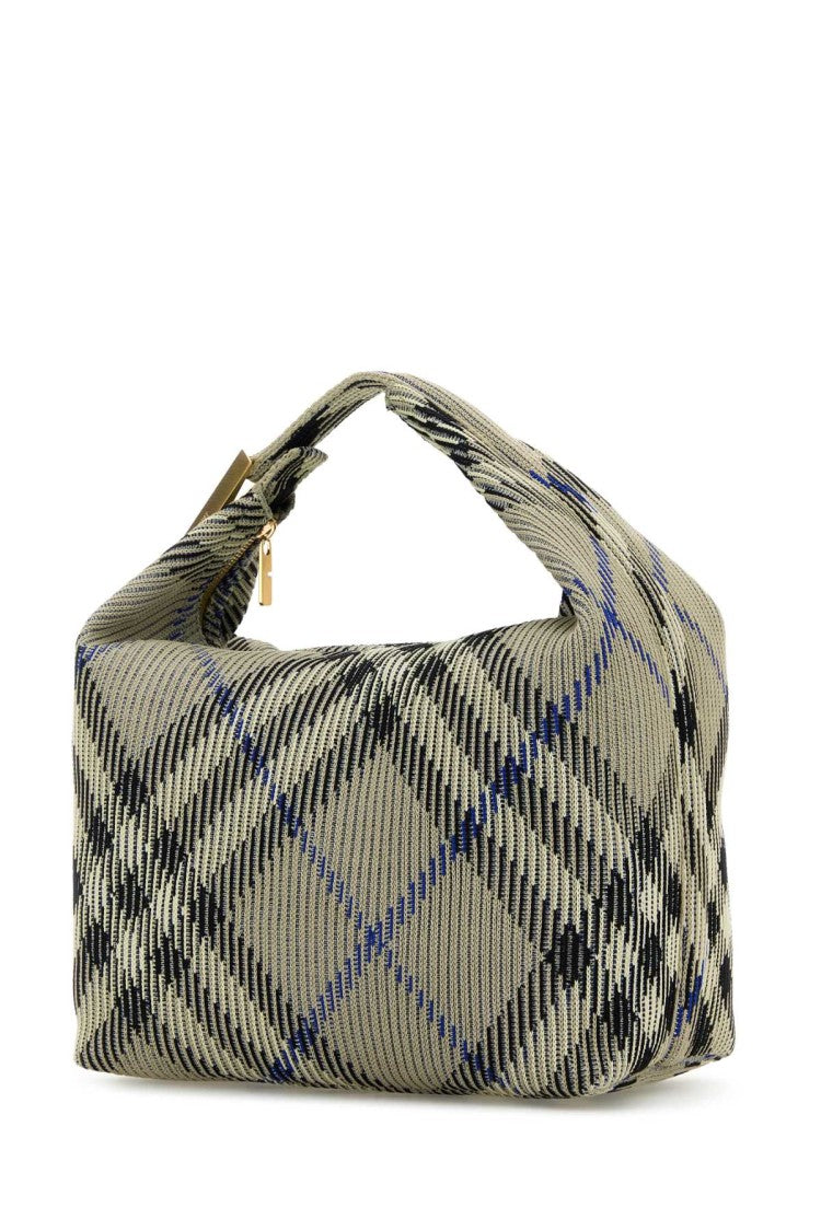 Burberry Embroidered Nylon Medium Peg Handbag
