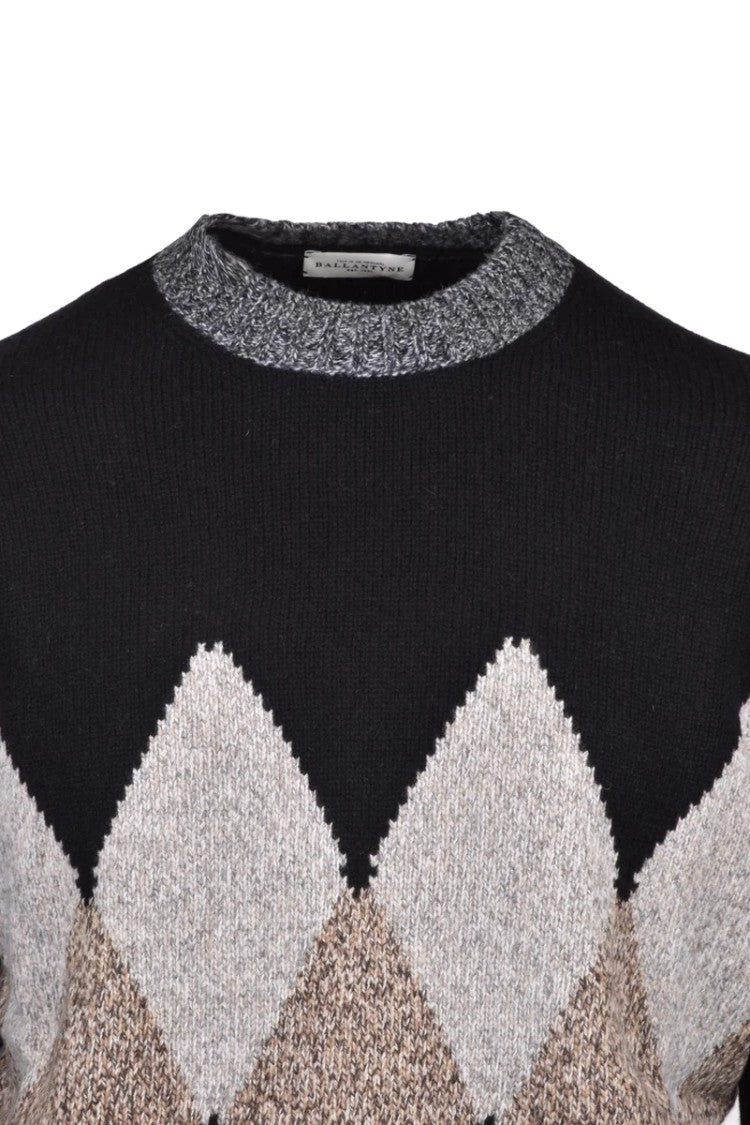 Ballantyne Crew Neck Pullover - Beige/Black