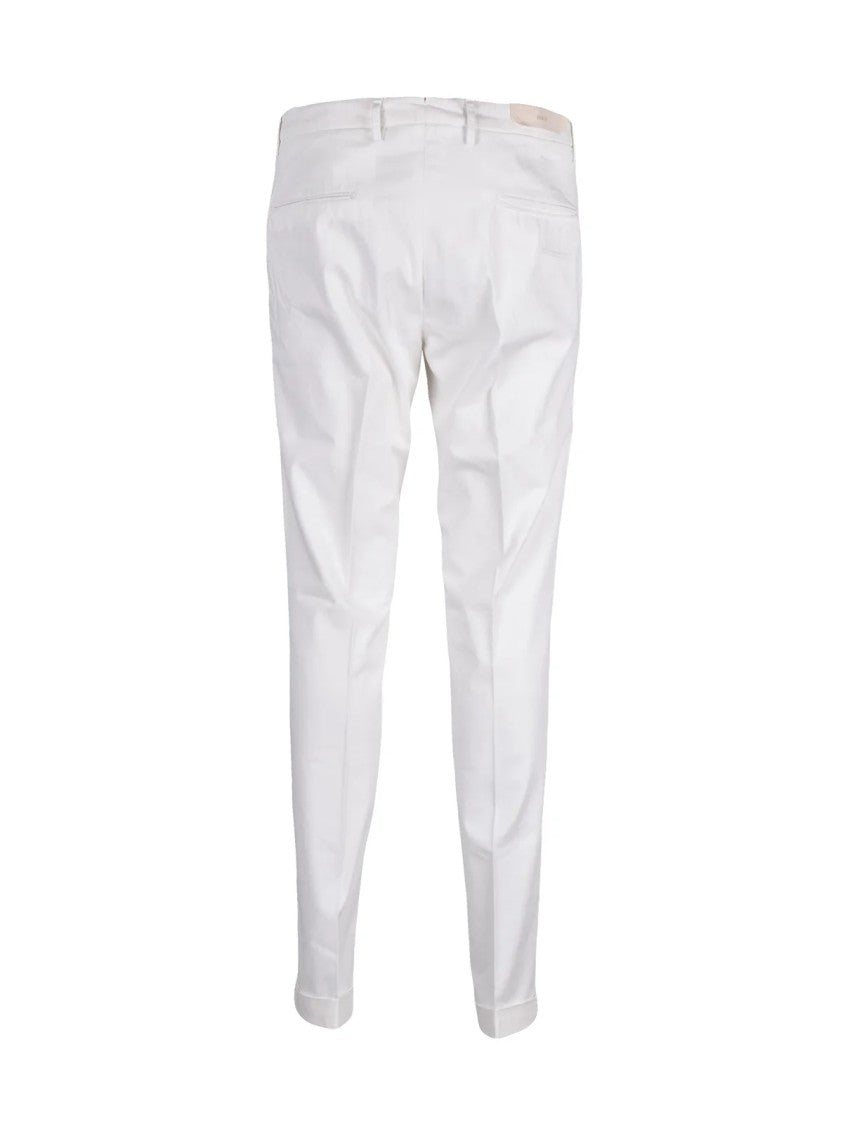 Briglia 1949 Cotton And Linen Blend Trousers With Subtle Crease