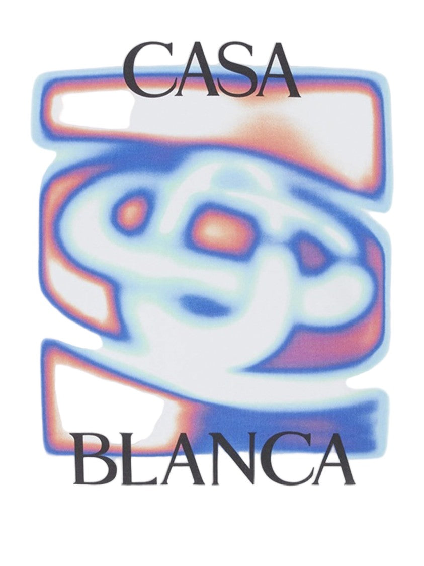 Casablanca Logo-Embellished Cotton T-Shirt With Abstract Print