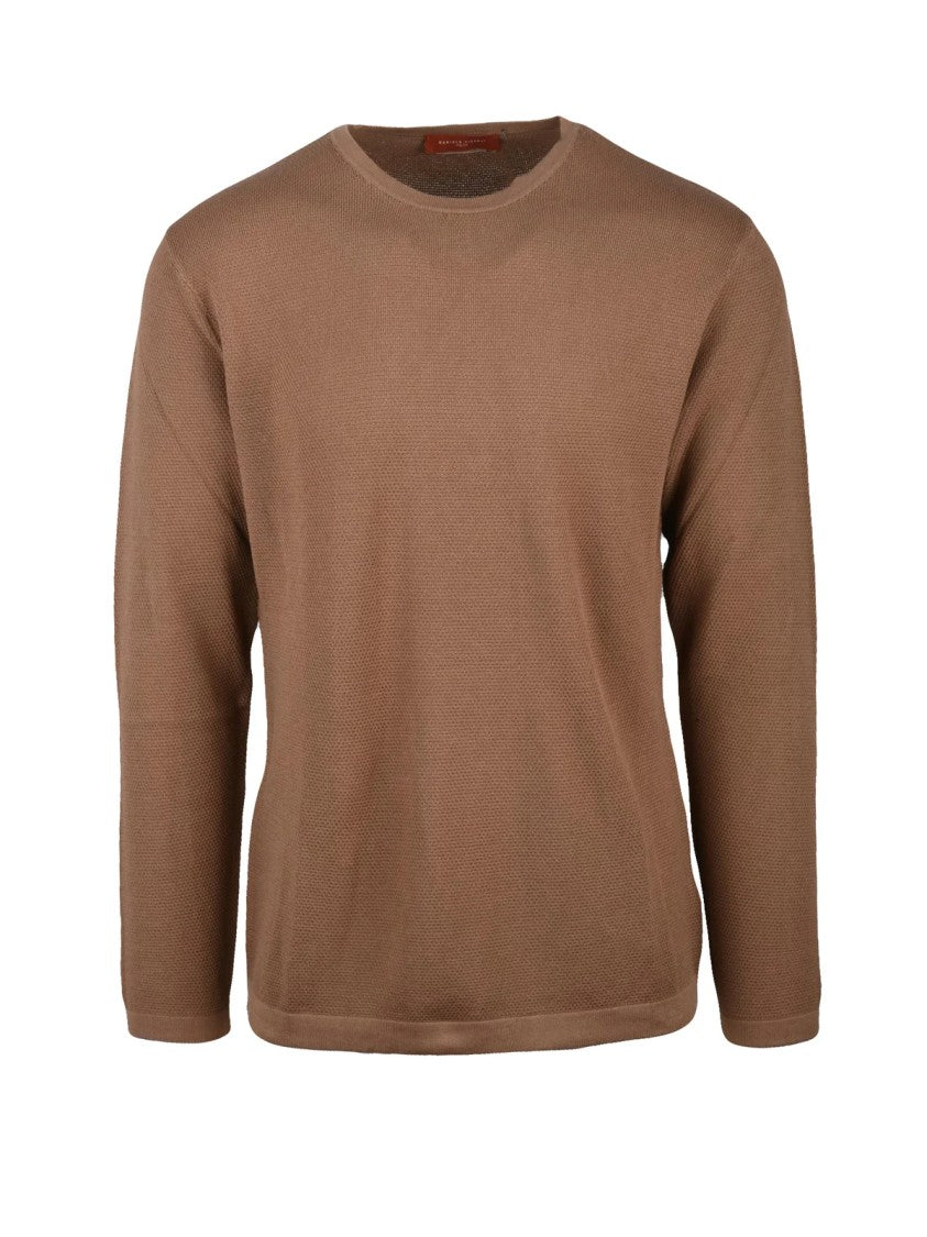 Daniele Fiesoli Brown Fine-Knit Cotton Sweater