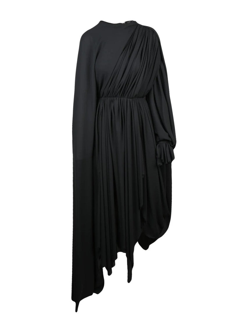 balenciaga asymmetric dress in satin crepe fabric Cape