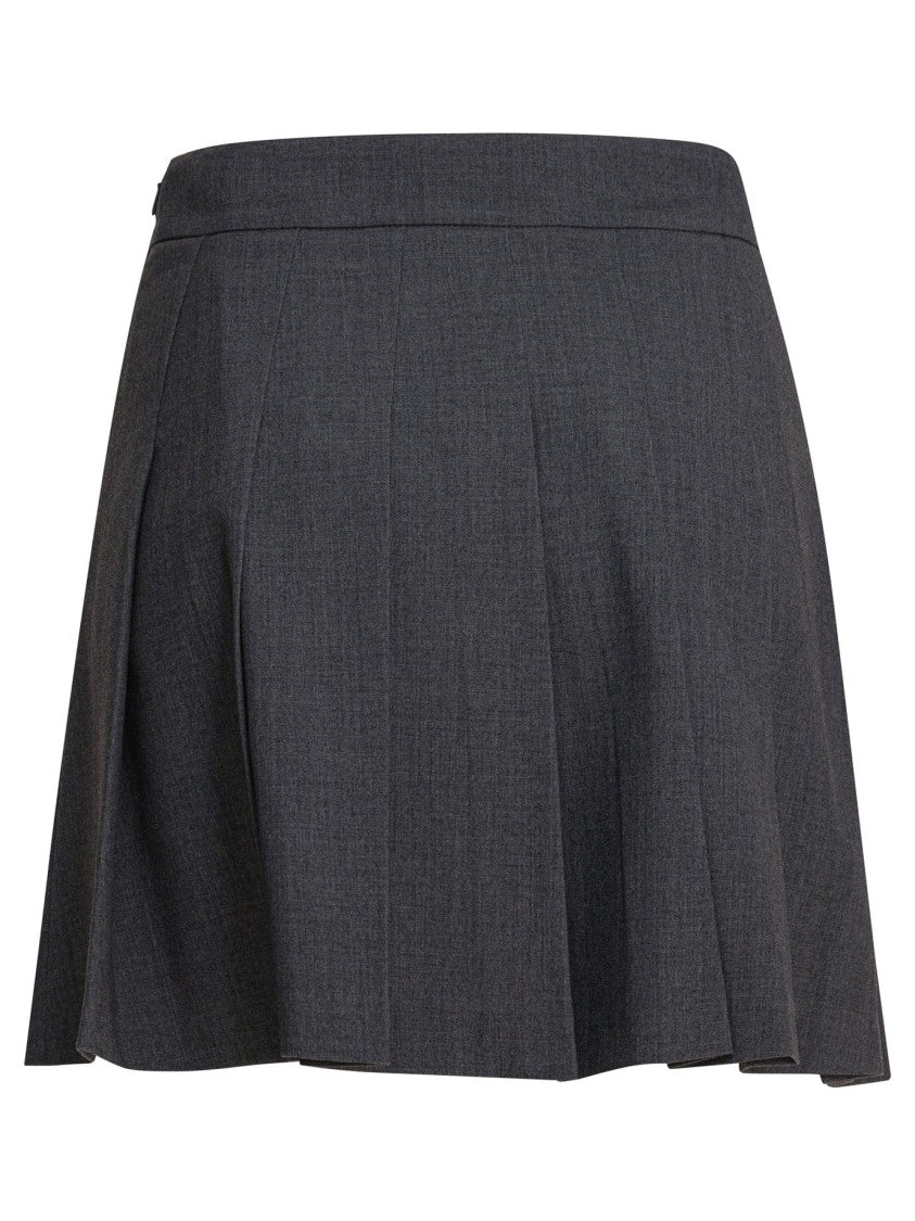 Semper Structured Pleated Miniskirt In Dark Grey