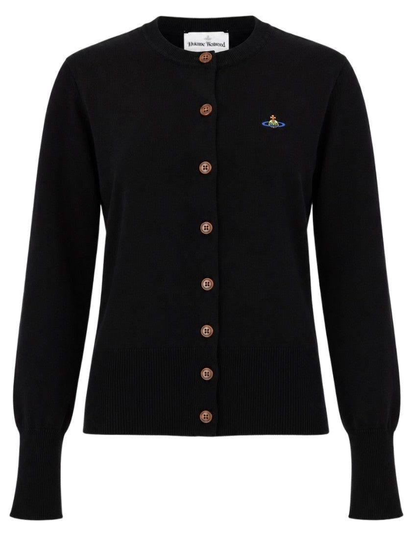 Vivienne Westwood Cardigan Sweater With Round Neckline And Embroidered Logo
