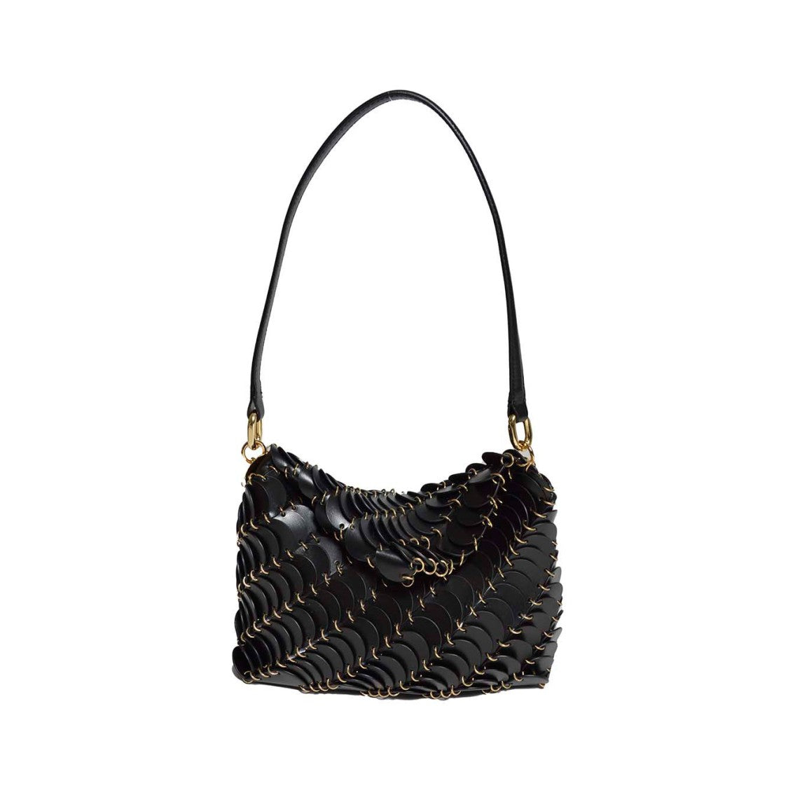 Rabanne Black Leather Paco Shoulder Bag