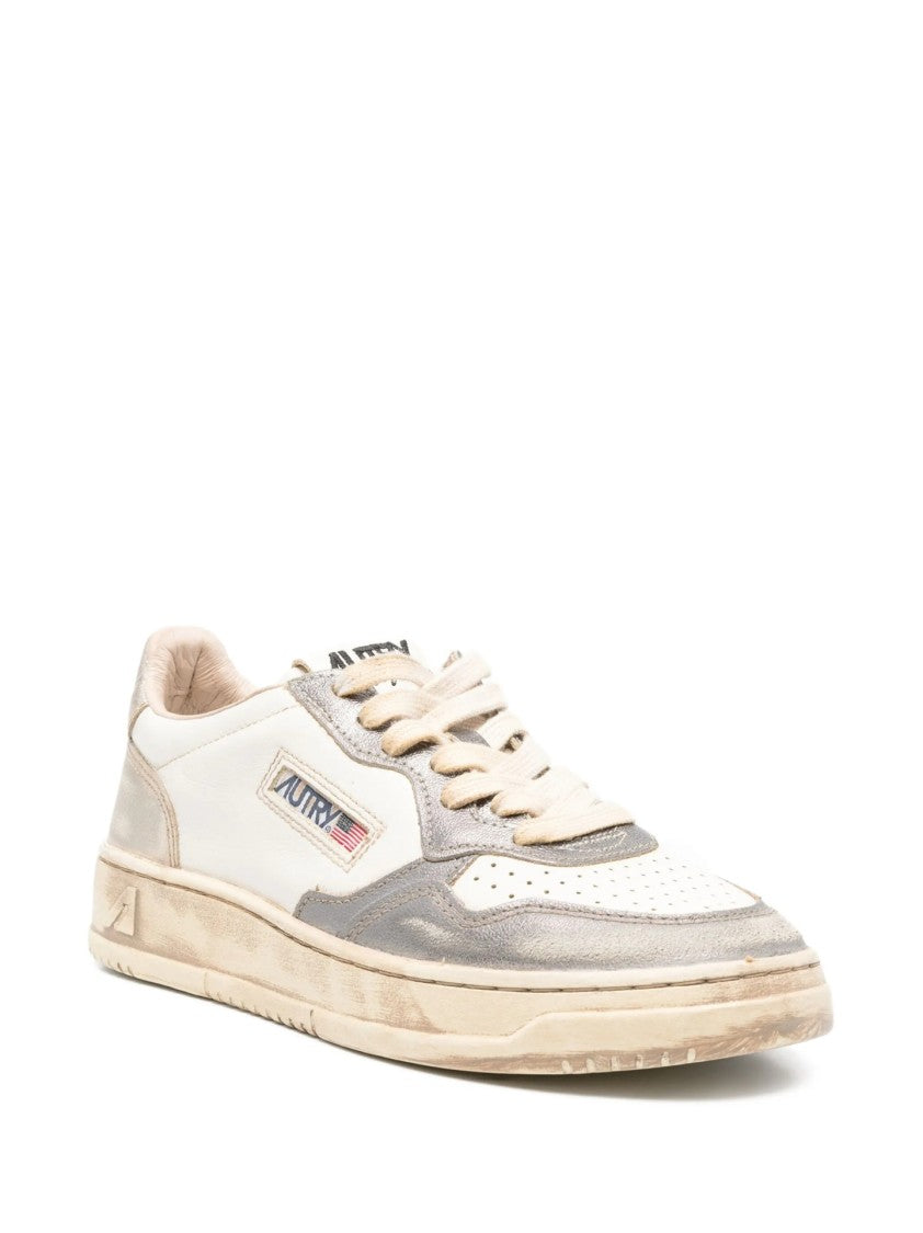 Autry White Low-Top Sneakers With Perforated Design