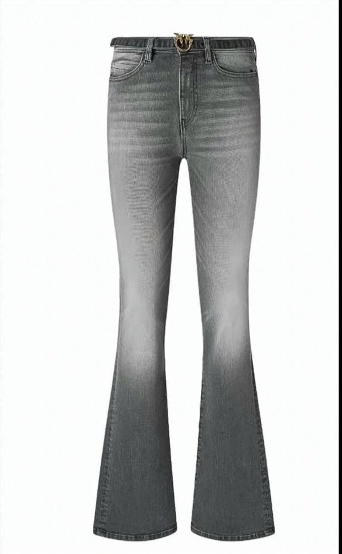 Pinko Knee-Length Flared Jeans With Embroidered Logo