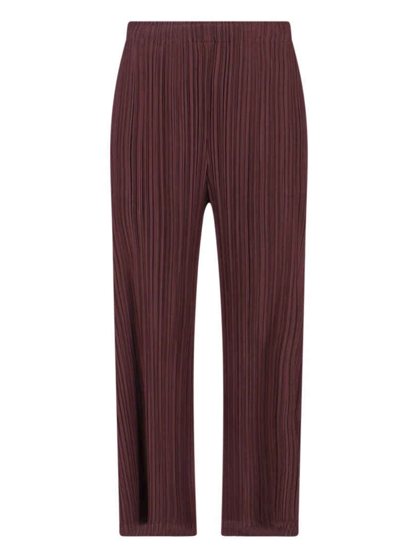 Pleats Please Red Pleated Trousers