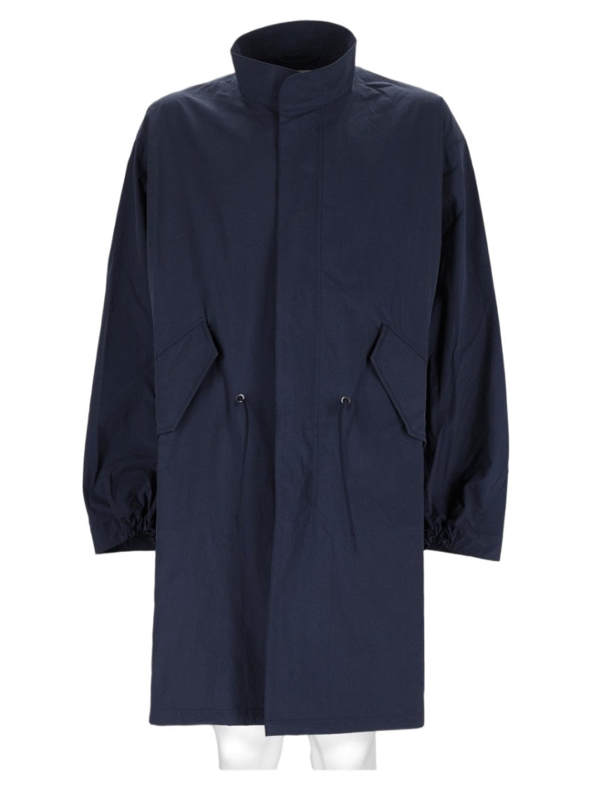 Ymc Navy Blue Lambswool Long Coat