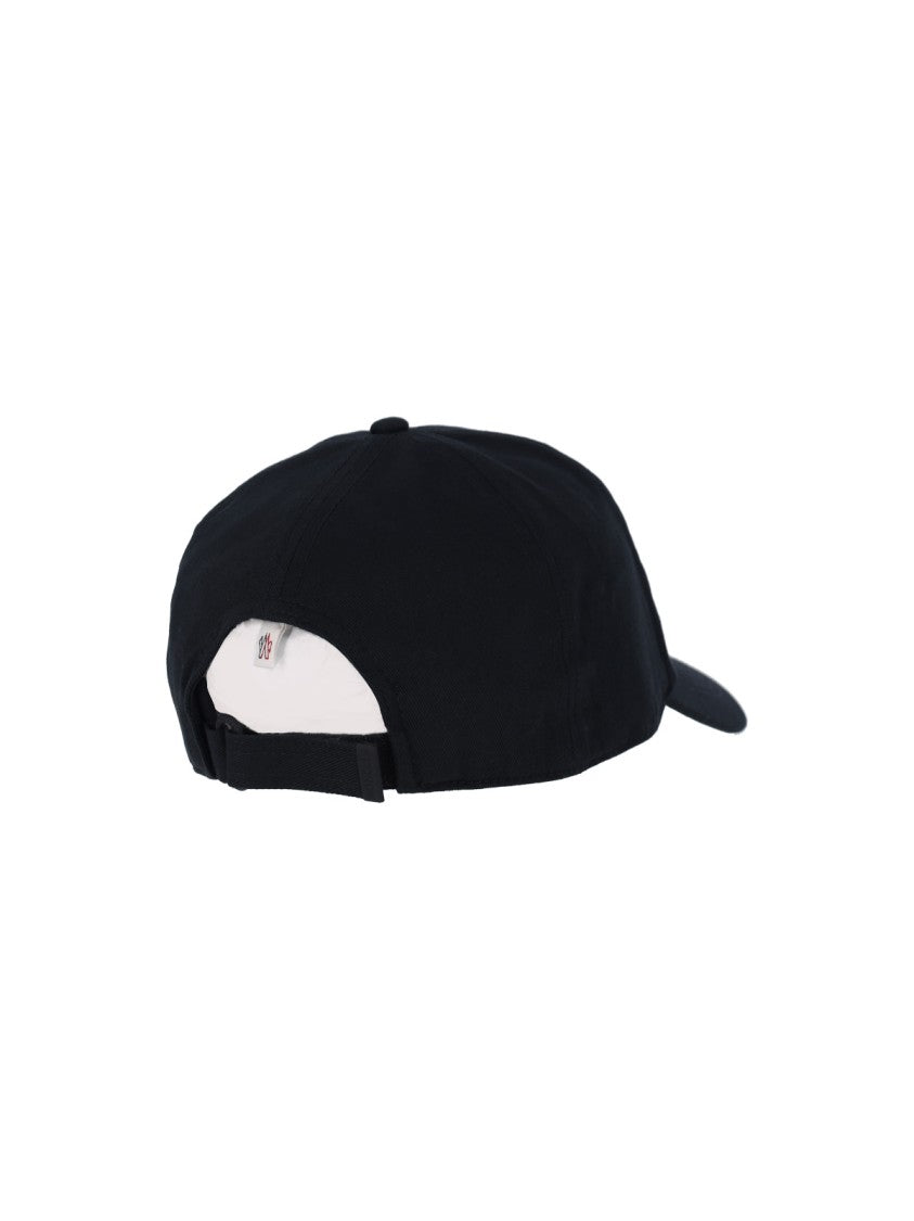 Moncler Grenoble Black Cotton Curved Visor Baseball Cap
