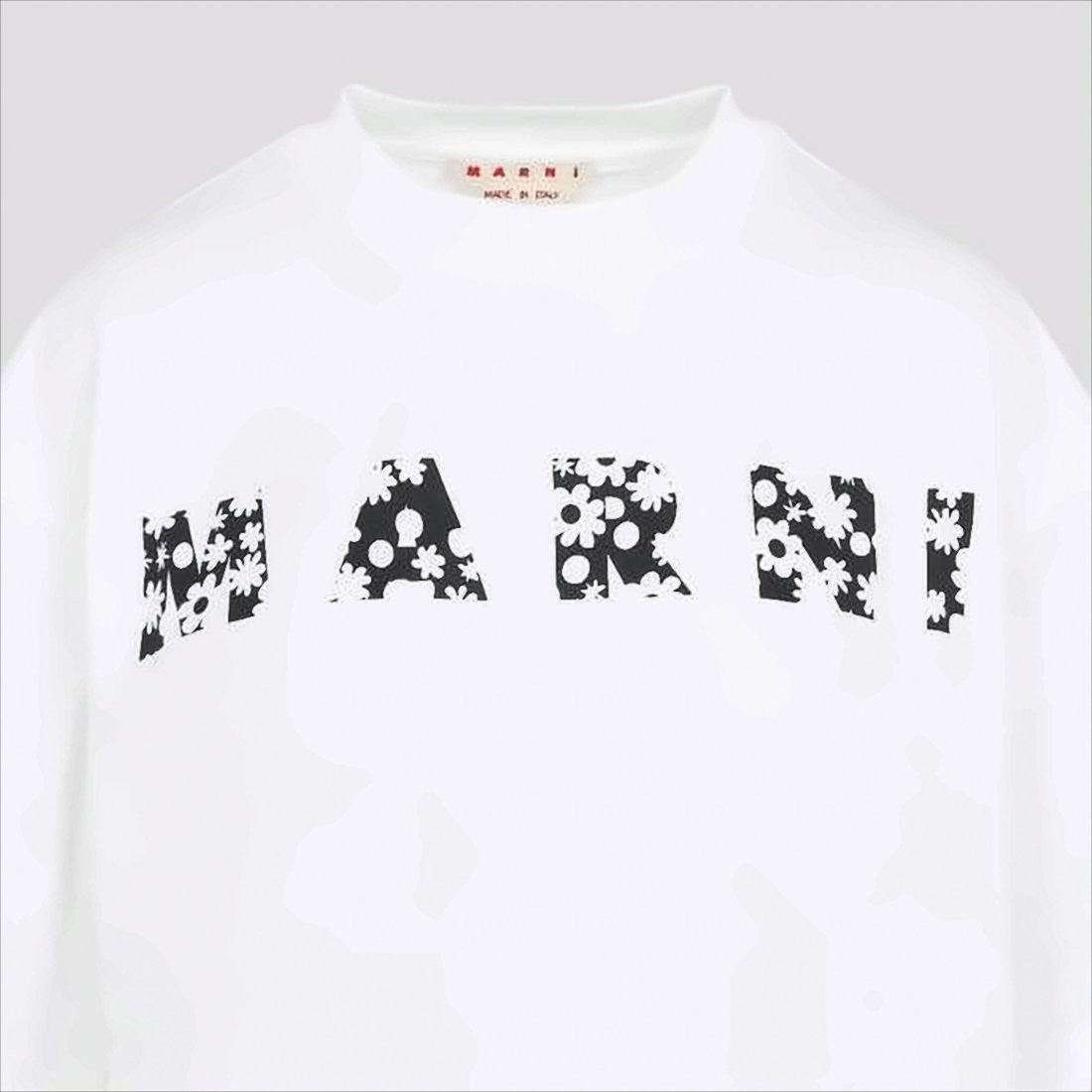 Marni White Short-Sleeve T-Shirt With Floral Graphic Design