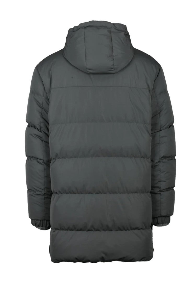 Eleventy Long Down Jacket Polyester - Grey