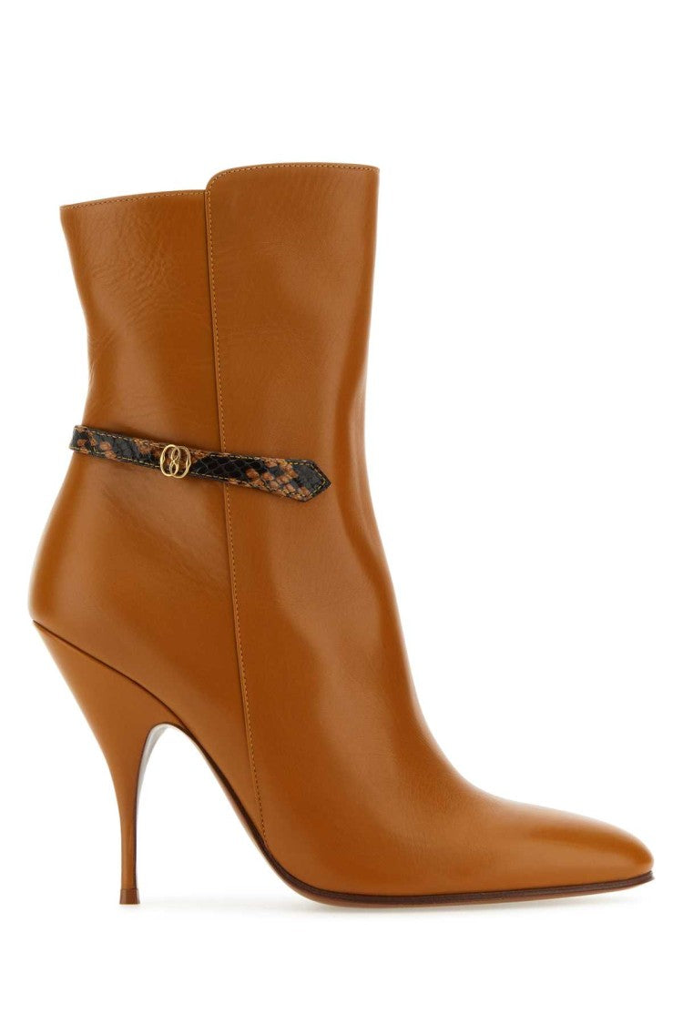 Bally Caramel Leather Odeya Ankle Boots