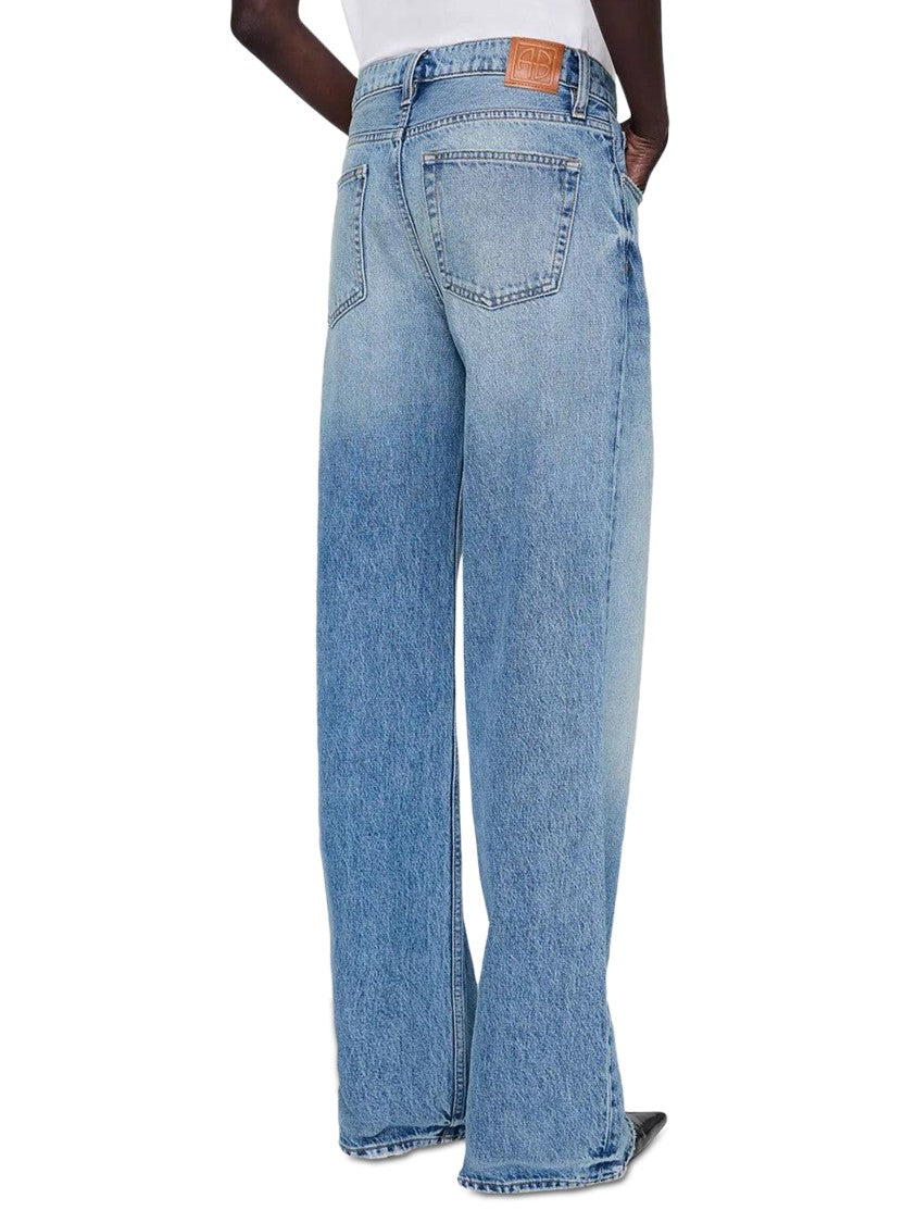 Anine Bing High-Waisted Wide-Leg Trousers With Classic Denim Finish