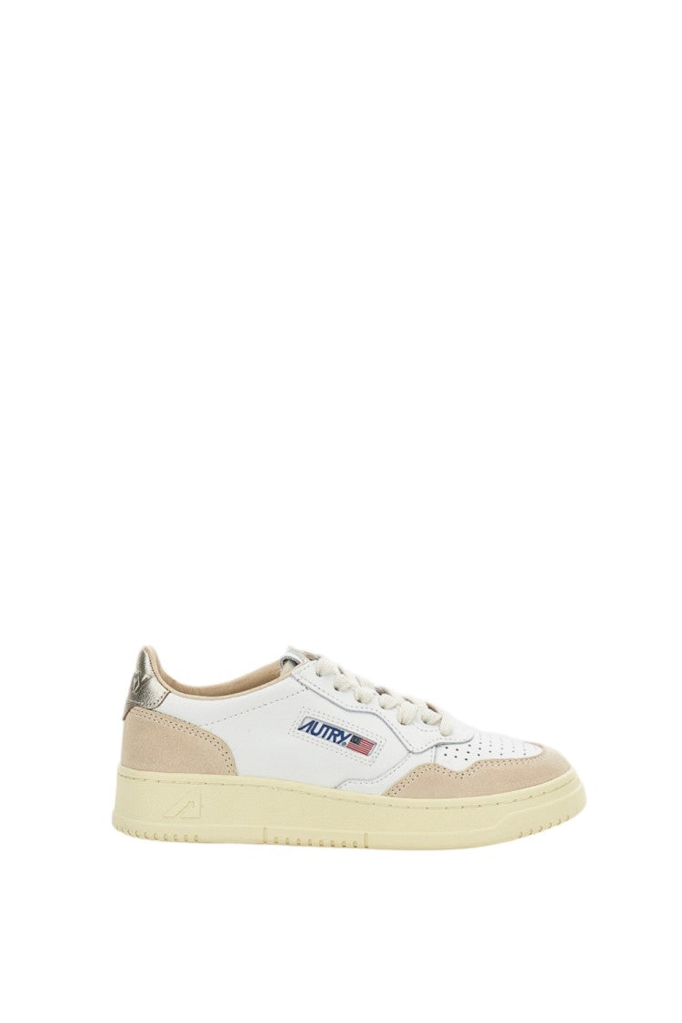 Autry White Medalist Low Leather Suede Sneakers