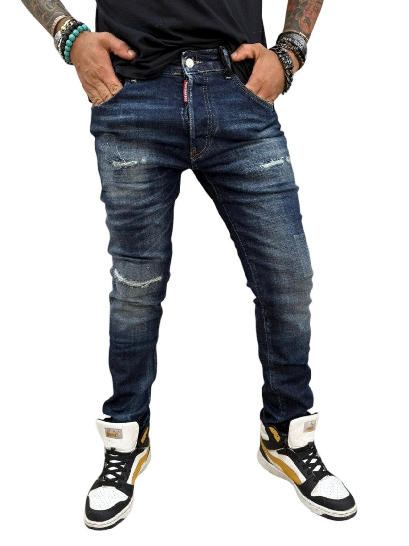Dsquared2 Carrot Cut Denim Jeans With Vintage Finish