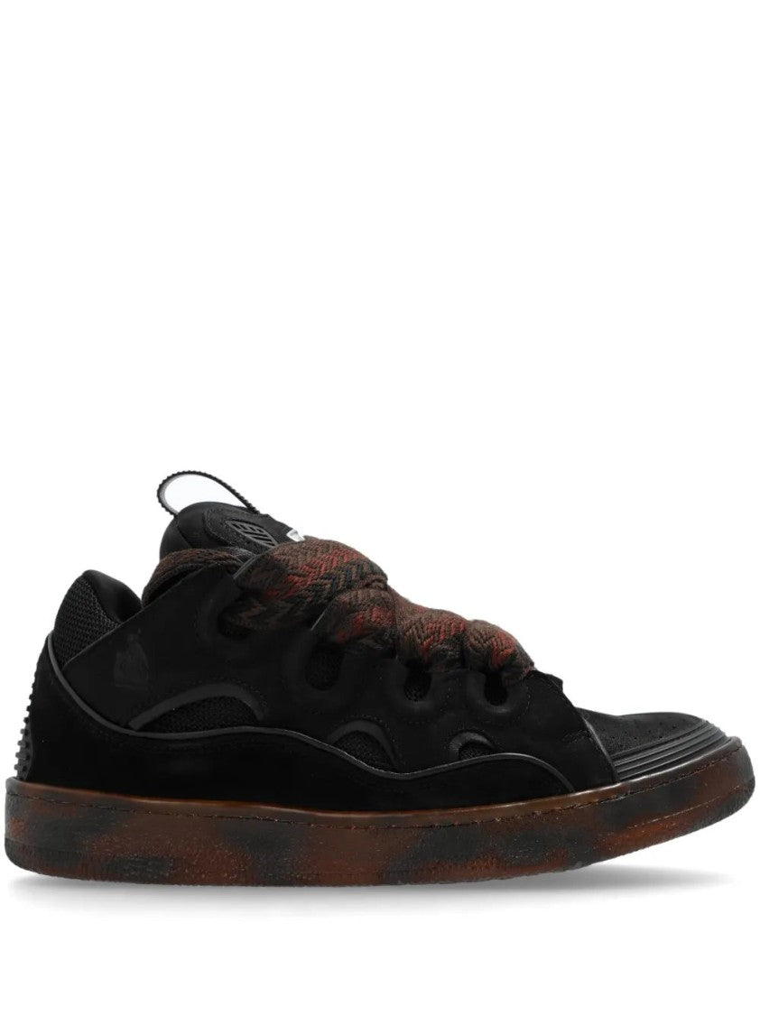 Lanvin Brown Nylon Trainers With Intricate Lacing