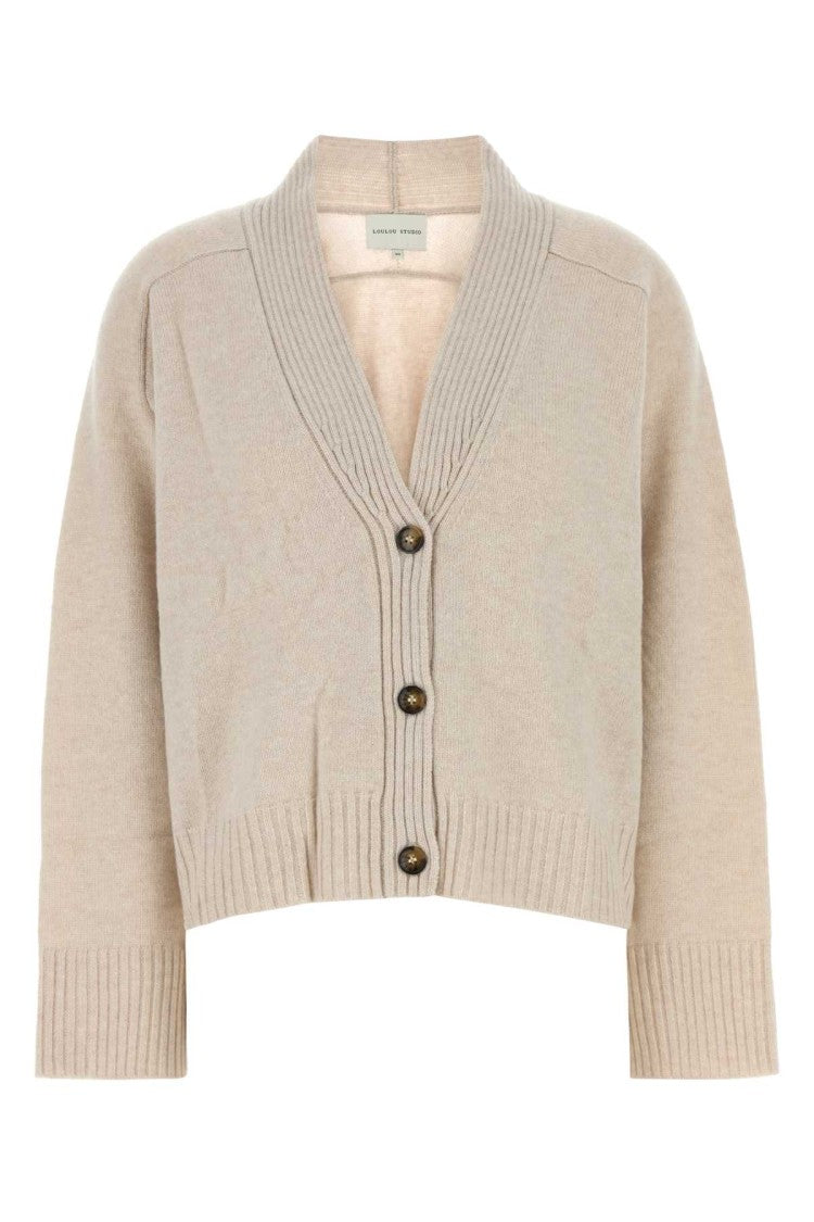 Loulou Studio Sand Cashmere Kaia Cardigan