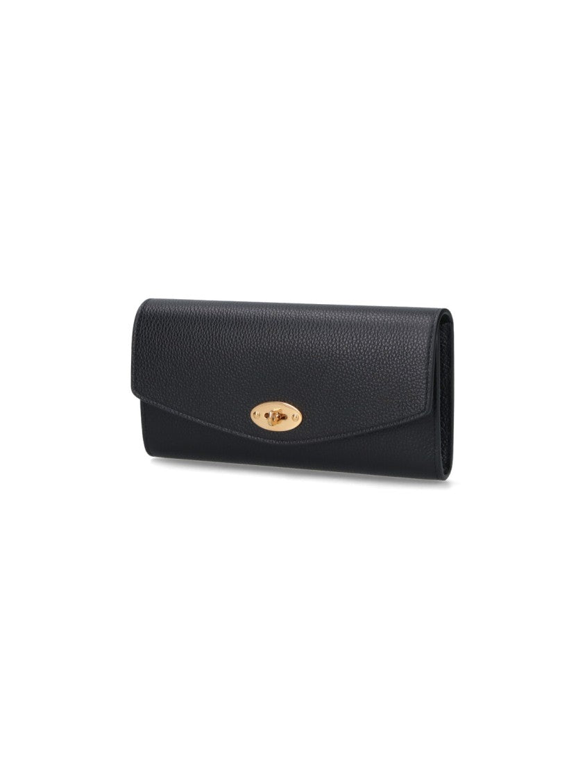 Mulberry Textured Black Calf Leather Darley Wallet