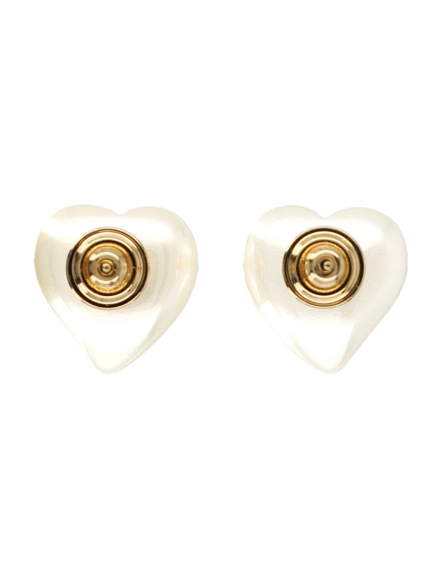 Valentino Garavani Vlogo Gold-Tone Earrings With Butter-Colored Glass Pearls