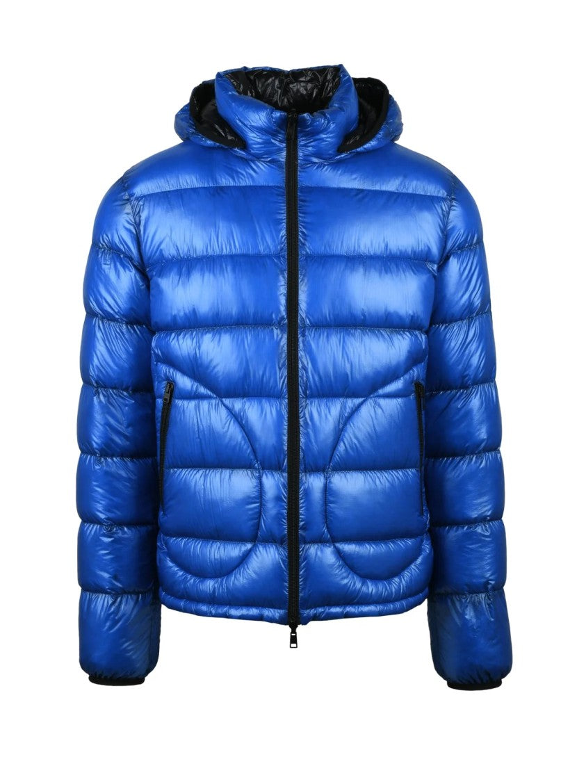 Herno Blue Reversible Glossy Polyamide Down Jacket