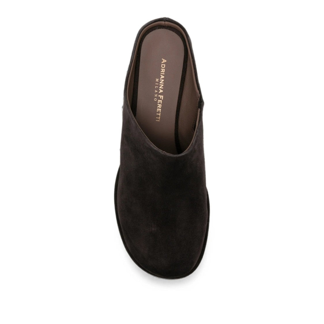 Adrianna Feretti Brown Mid-Heel Minimalist Suede Mules