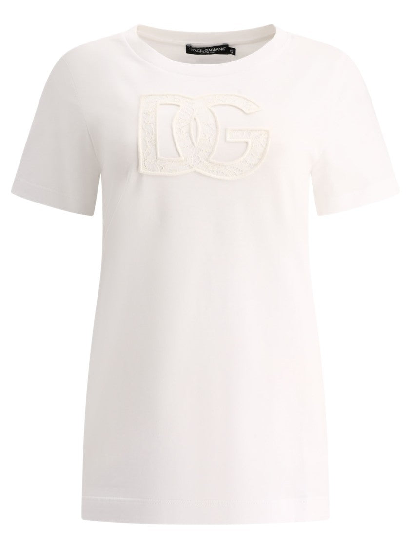 Dolce & Gabbana Logo Patch T-Shirt In Cotton